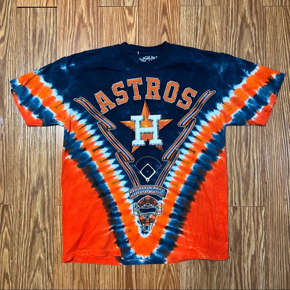 Liquid Blue Houston Astros V Tie-Dye Tee